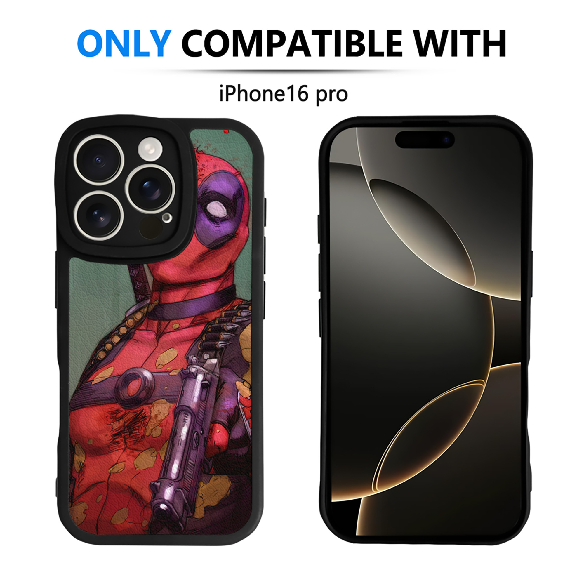 （画像用） Deadpool デッドプール 【iPhone 16シリーズ対応】シリコンスマホケース（レザー調） 材質：シリコン